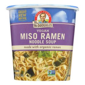 Dr. McDougall's Vegan Miso Ramen Soup Big Cup with Noodles - Case of 6 - 1.9 oz. (SKU: 756841)